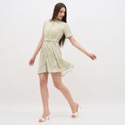 Women's Light Sage Green Collared Shirt Dress, Light Green, small