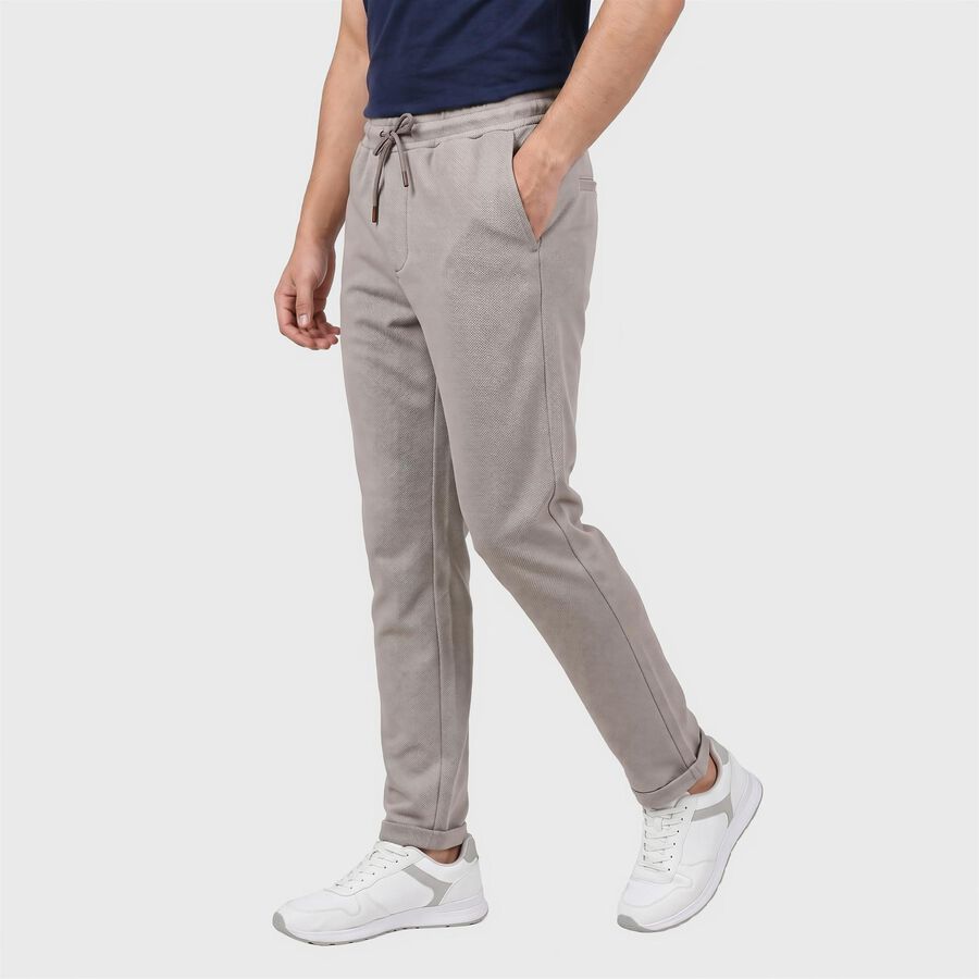 Men's Beige Slim Fit Jogger, गहरा पीला, large