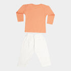 Infants Cotton Printed Baba Suit, Orange, small image number null