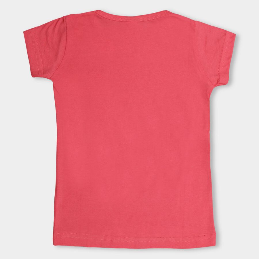 Girls' 100% Cotton T-Shirt , Coral, large image number null