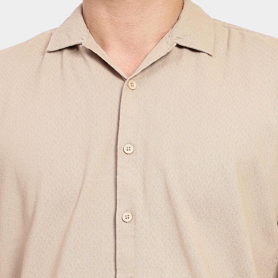 Men's 100% Cotton Casual Shirt, Beige, large image number null