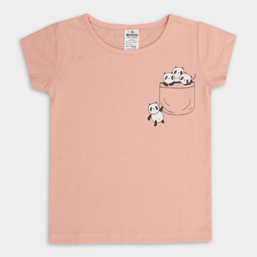 Girls' T-Shirt, हल्का गुलाबी, large image number null