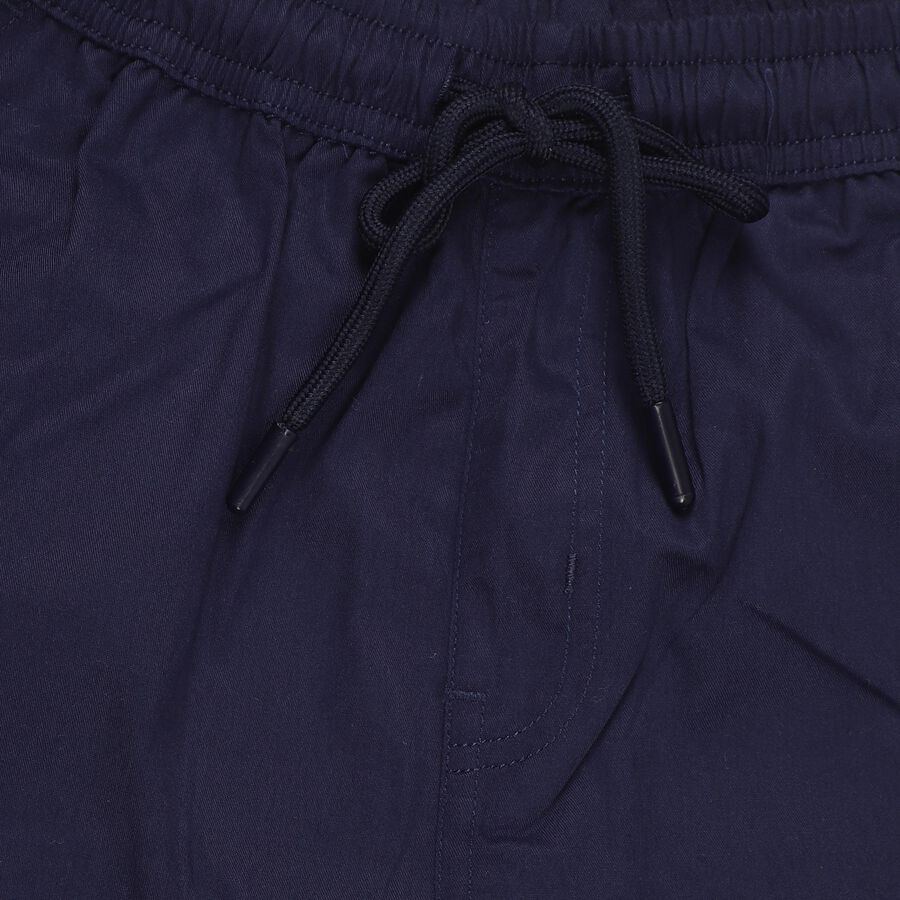 Boys' Deep Navy Blue Regular Fit Elastic Waist Trousers, Navy Blue, large image number null