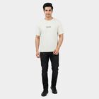 Men's White Round Neck Regular T-Shirt, सफ़ेद, small