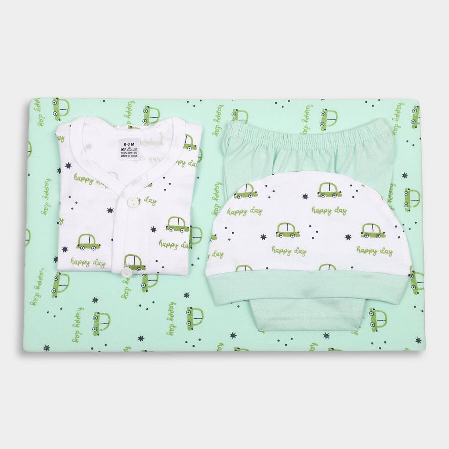 Infants' 100% Cotton Gift Set, Light Green, large image number null