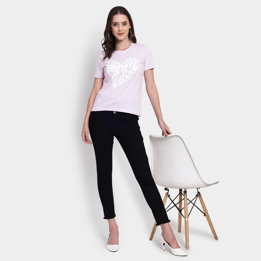 Ladies' Round Neck T-Shirt , लाइलेक, large image number null