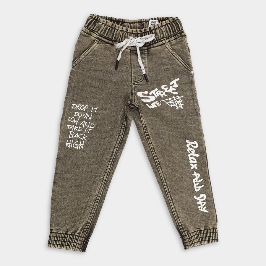 Boys' 100% Cotton Jeans, Olive, large image number null