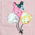 Girls' Pink Cotton Round Neck Romantic Ruffle Sleeve T-Shirt, हल्का गुलाबी, small