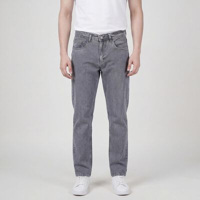 Men's Grey Straight Fit Classic Jeans