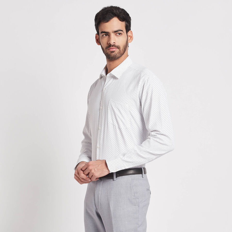 Printed Formal Shirt, White, large image number null