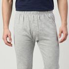 Men's Grey Long Johns Thermal, मिश्रित हल्का ग्रे, small