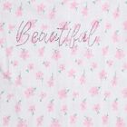 Girls' White Round Neck Casual Floral Printed T-Shirt, White, small