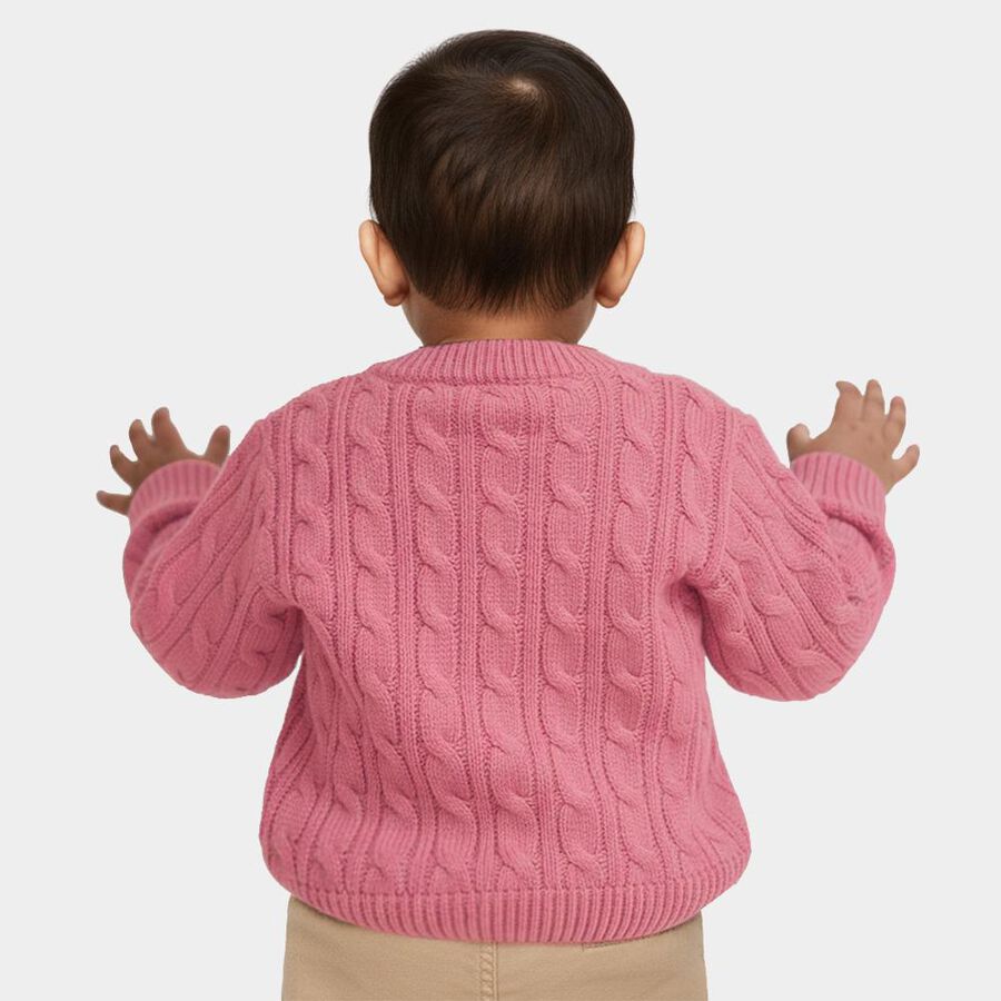 Infants Muted Rose Pink Round Neck Classic Pullover, Purple, large image number null