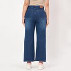 Women's Blue Wide Leg High Rise Jeans, Mid Blue, small