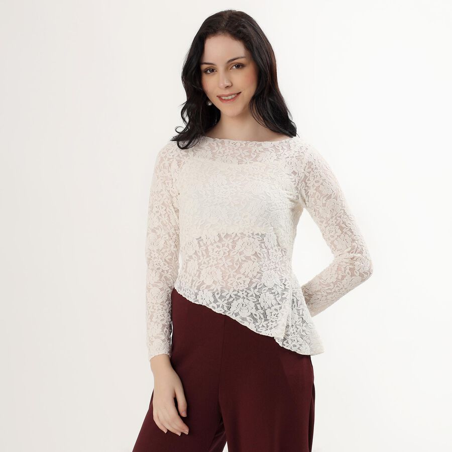 Ladies' Top, सफ़ेद, large