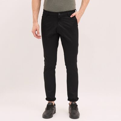 Men's Cross Pocket Slim Fit Casual Trousers 