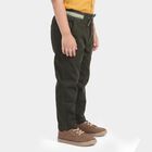 Boys' Olive Green Regular Fit Drawstring Trousers, ओलिव, small