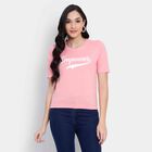 Cotton Round Neck T-Shirt, Pink, small image number null