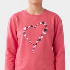 Girls Fuchsia Crew Neck Pullover Sweatshirt, रानी (फ्यूशिया), small