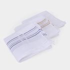 Men's White Striped Border Pack of 3 Handkerchief, सफ़ेद, small