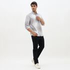 Men's Light Grey Cotton Classic Collar Casual Shirt, Light Grey, small image number null