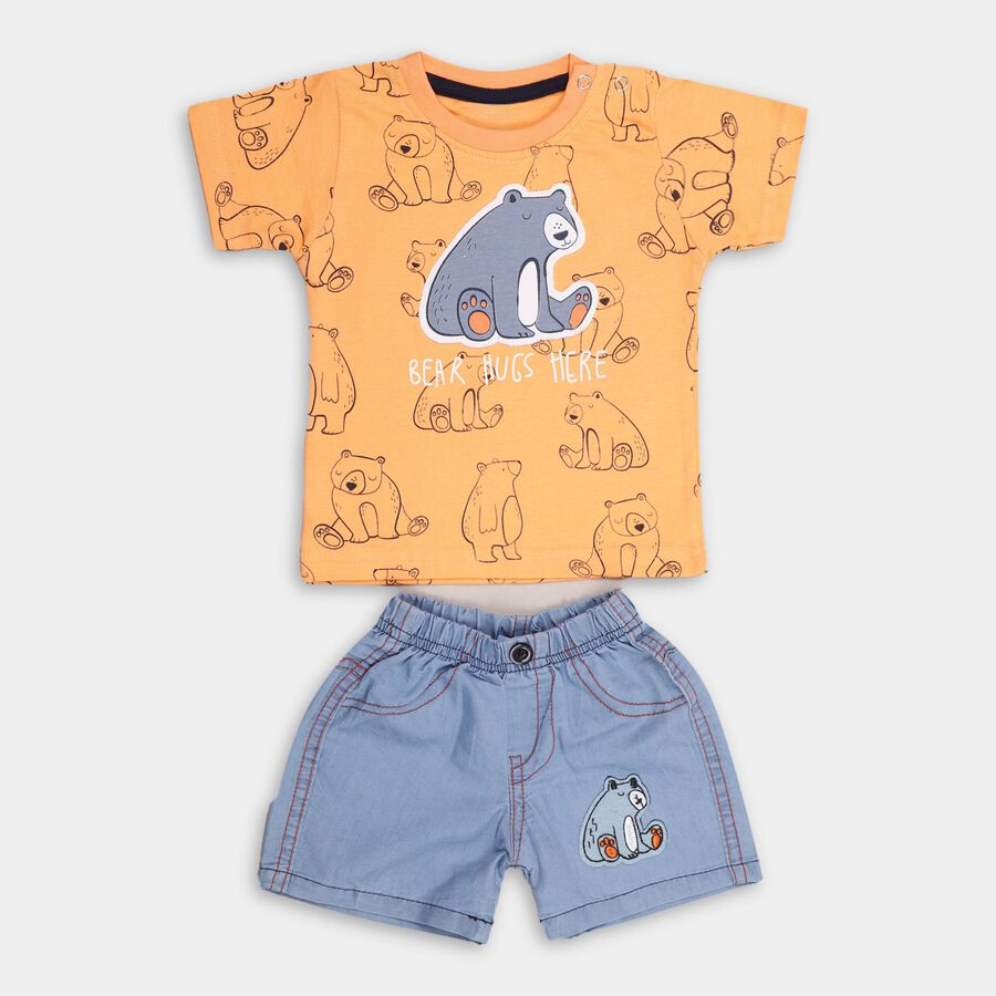 Infant Boys' 100% Cotton Baba Suit , नारंगी, large image number null