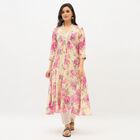 Women's Light Beige Floral Printed Ethnic Set, Purple, small image number null