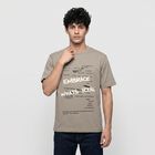 Men Grey Round Neck Regular T-Shirt, हल्का ग्रे, small