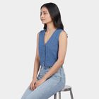 Women's Navy Blue Classic Collar Classic Shirt, Mid Blue, small