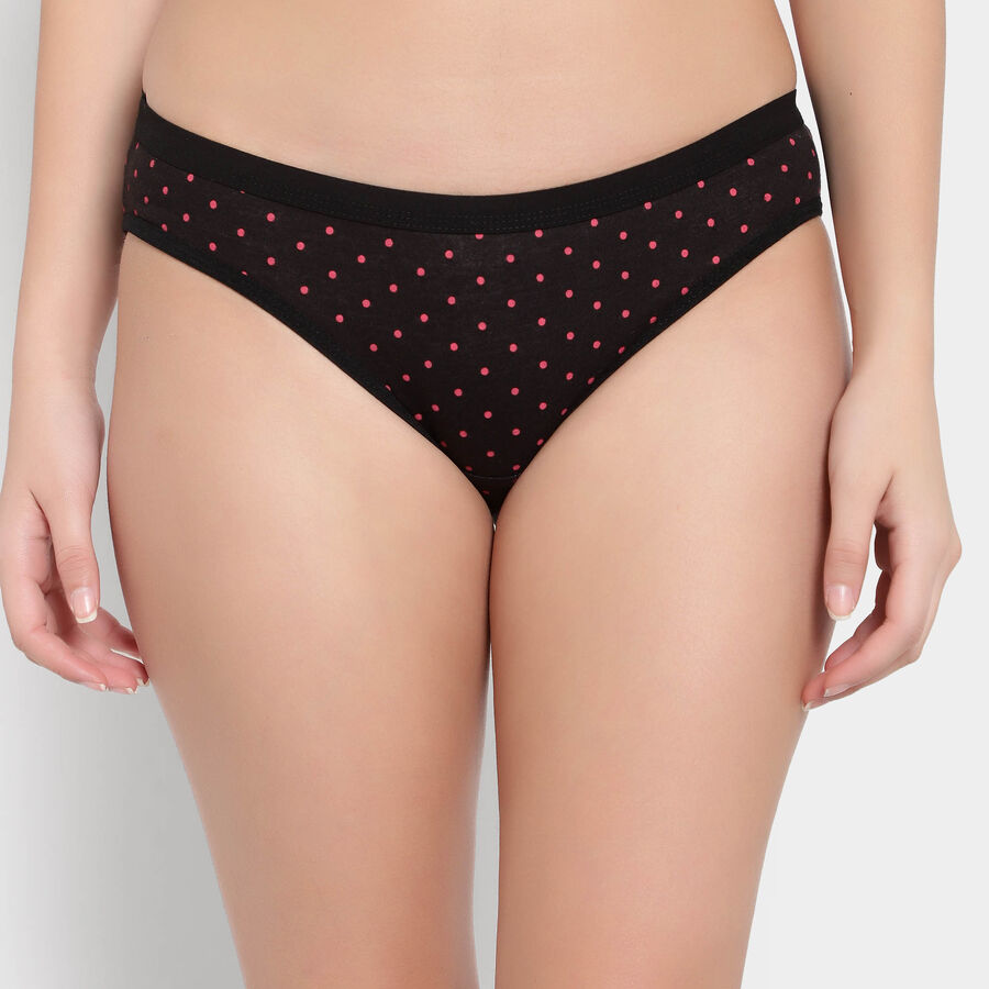 Cotton Printed Panty, Black, large image number null