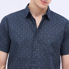 Men's Dark Navy Blue Cotton Classic Casual Shirt, Navy Blue, small image number null
