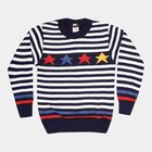 Boys Round Neck Pullover, Navy Blue, small image number null