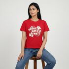 Women's Fuchsia Cotton Round Neck Regular T-Shirt, Fuchsia, small