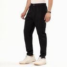 Men's Black Regular Fit Cargo Track Pants, Black, small image number null