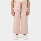 Girls' Pink Wide Leg Tie-Up Trousers, Light Pink, small