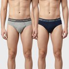 Men's Blue Regular Fit Solid Briefs, Teal Blue, small