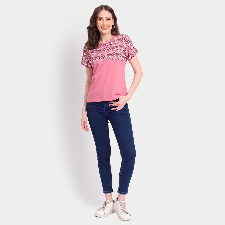 Ladies' Round Neck T-Shirt, Purple, large image number null