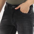 Men's Faded Black Slim Fit Jeans, Black, small