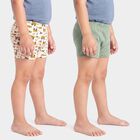Boys Olive Green Regular Fit Solid Trunks, Olive, small