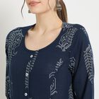 Ladies' 100% Cotton Kurta, गहरा नीला, small image number null