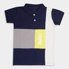Boys' Navy Blue Cotton Polo Neck Half Sleeve T-Shirt, Navy Blue, small image number null
