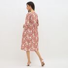 Women's Dusty Rose Pink Cotton Round Neck Embroidered Kurta, Pink, small image number null