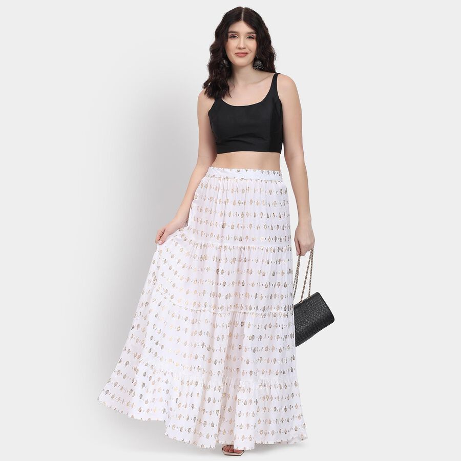 Ladies' Lehenga Skirt, Off White, large image number null