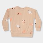 Boys Light Beige Crew Neck Casual Sweatshirt, Beige, small image number null