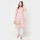 3/4th Sleeves Flared Kurta, Pink, small image number null