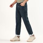 Men's Dark Blue Straight Fit Jeans, Dark Green, small