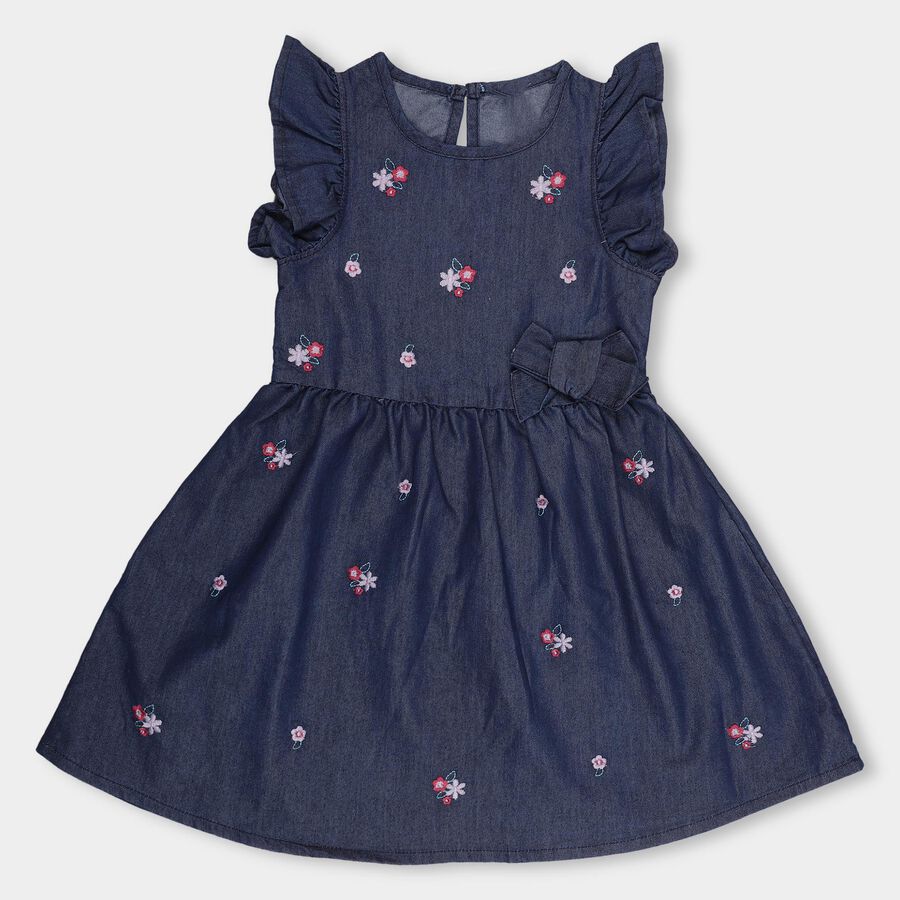 Girls' Frock , Mid Blue, large image number null