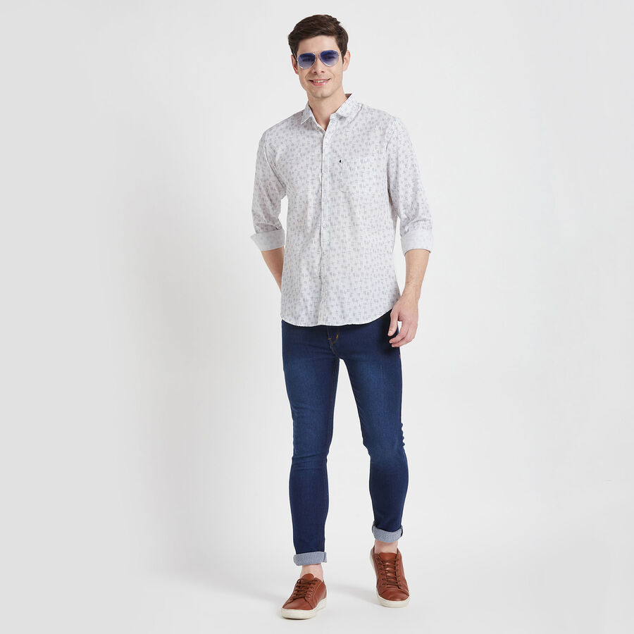 Printed Casual Shirt, White, large image number null