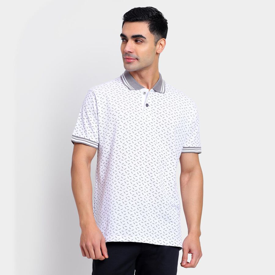 Men's 100% Cotton Collared Half Sleeves T-Shirt , गहरा ग्रे, large image number null
