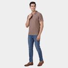 Men's Beige Polo Collar Classic T-Shirt, Beige, small